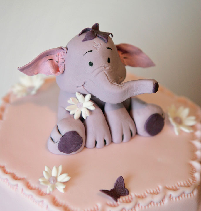 Daisy Elephant Christening Cake